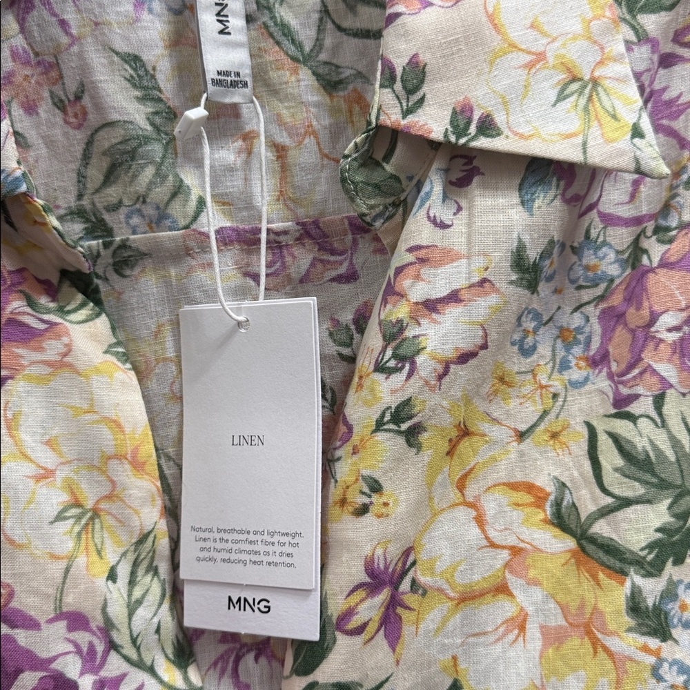 FLORAL LINEN SHIRT WITH KNOT DETAIL - Picture 6 of 6
